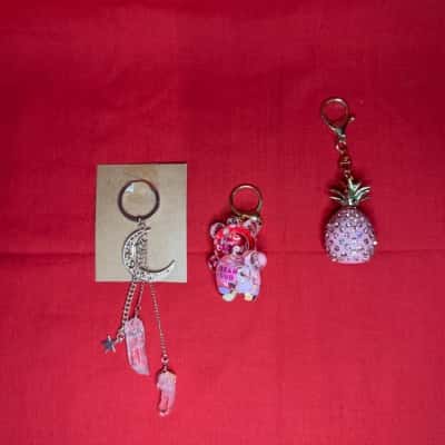 3x Keyrings / Bag Charms
