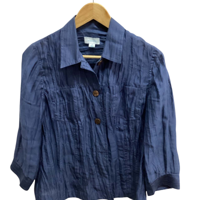 Wombat Womens  Size S 3/4 Sleeve Shirt Navy Blue (f)