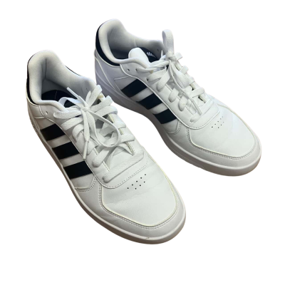 Adidas White & Black Striped Sneakers Size 8.5