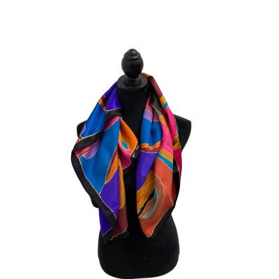 Vintage June Smith Keringke Arts Silk Scarf