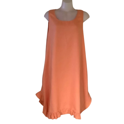 Feathers   Sleeveless Orange Shift Dress.   Size L / XL 