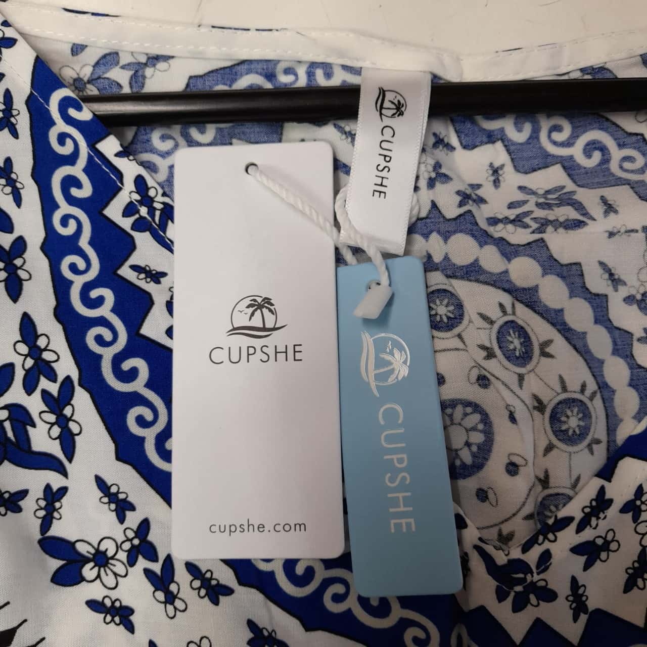 CUPSHE Womens One Size Maxi Cover Up/Kaftan Blue / White