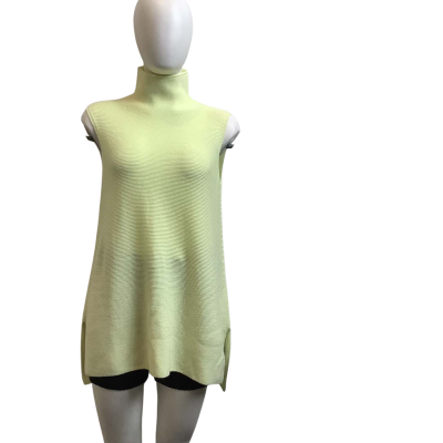 Christian Wijnants Womens  Size S Extra Fine Merino Wool Mock Neck Tank Lemon