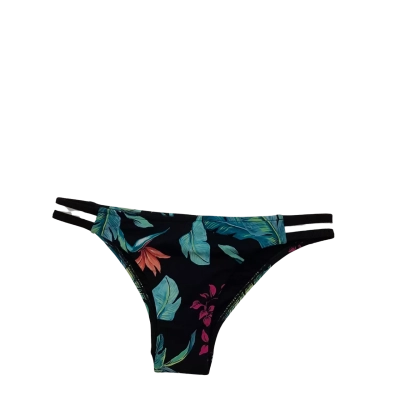 BNWT Seafolly Womens  Size 8 Bikini Bottoms Black  / Floral    HTH1