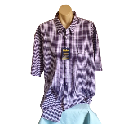 Bisley  Mens  Size XXXXXL (5XL) Business Shirt / Checked Shirt Blue / Checked / Red / White BNWT 