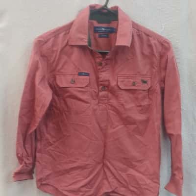  Kids Ringers Western Size 10 Long Sleeve Shirt Pink  