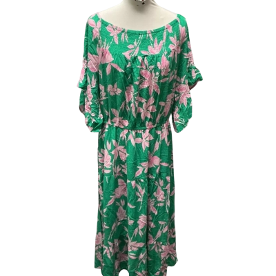 Katies Womens  Size 16 Casual Dress Green / Pink  