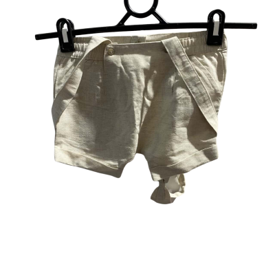 Bebe Kids  Size 18-24m / 2 Beige Bib n Brace Shorts with Matching Bow Tie       HTH1