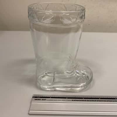 Santa Boot Shaped Clear Drinking Glass 