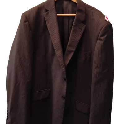  Mens  Size XXXL / XXXXL Suit Jacket Black  / Pin Striped 