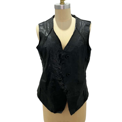 Morrison Size M Black Leather Vest Jacket 