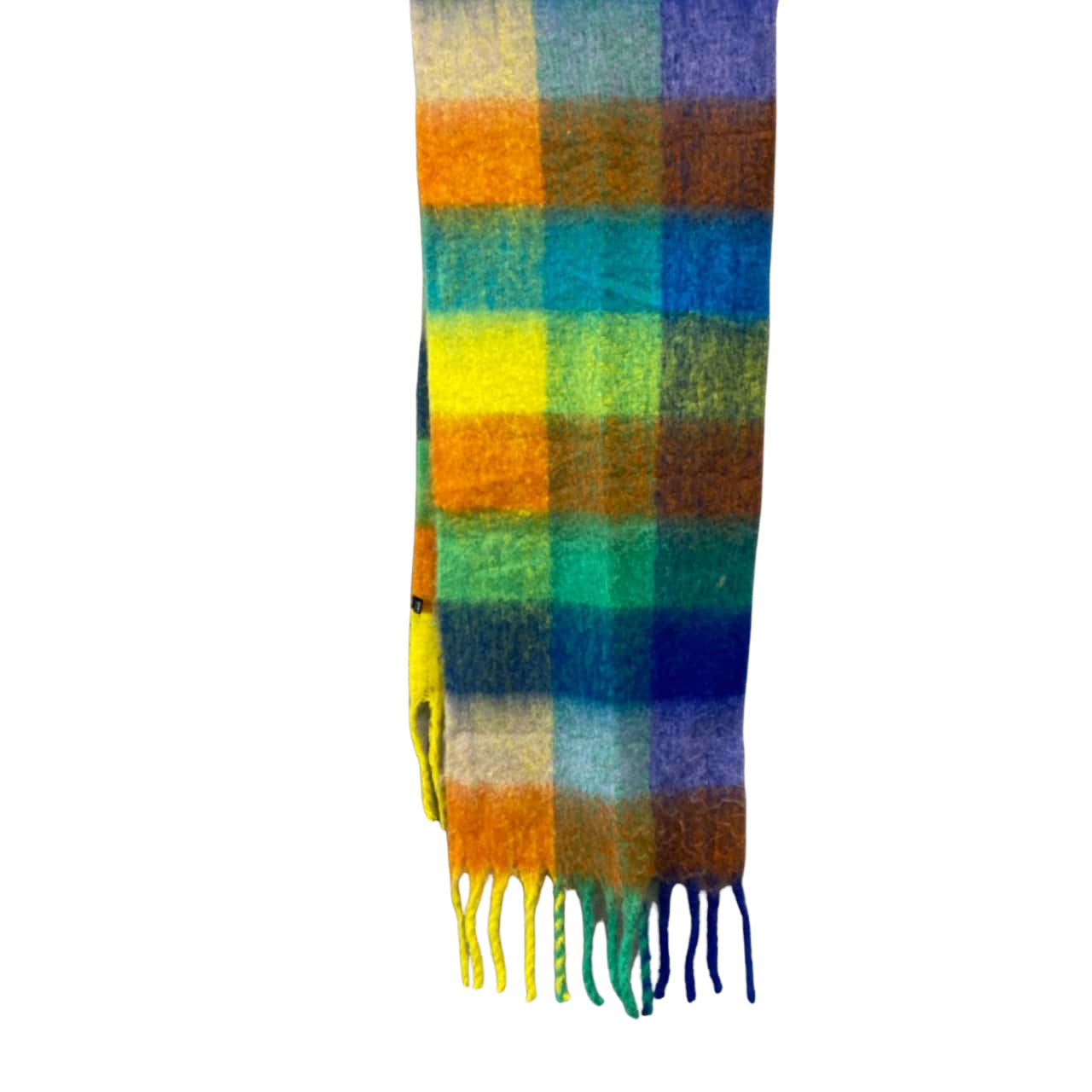 Long Scarf Unisex Blue / Checked / Green / Yellow (s)