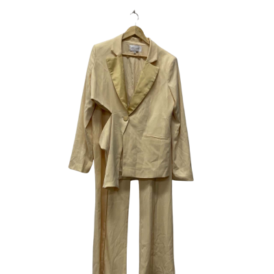 Ivory & Chain Womens  Suit Jacket & Pants Size 14 Yellow 