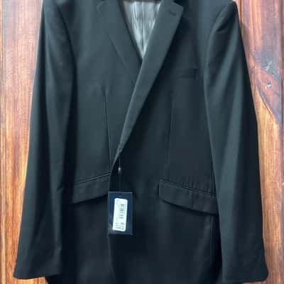 Signature   Size 50 R wool blend Suit Jacket Black  