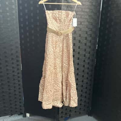 Zimmermann Womens  Size 0 Strapless Dress Beige / Pink  / White 