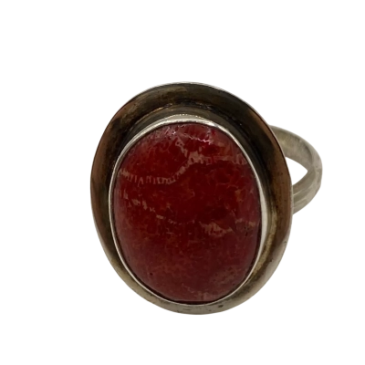  Womens Red / Silver ring