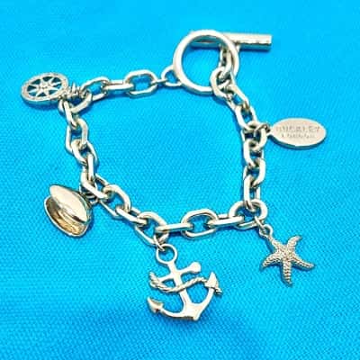 Buckley London Silver Marine Charm Fob Bracelet 