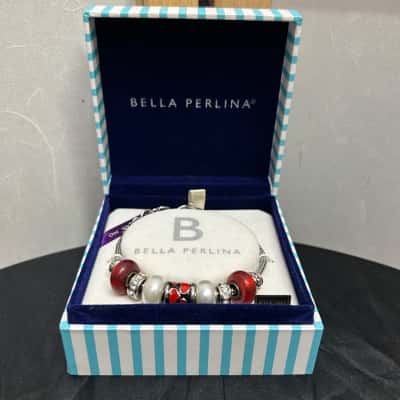  New With Tags BELLA PERLINA Women’s Bracelet Beige / Red / Silver Colour  RRP: $95.00