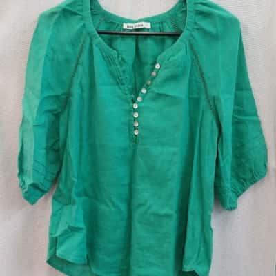 Just Jeans Womens  Size 10 Short Sleeve Top Green 