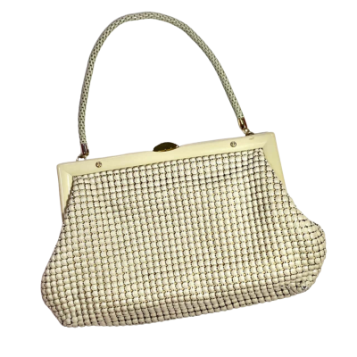 Vintage Glomesh Cream Clutch Handbag 