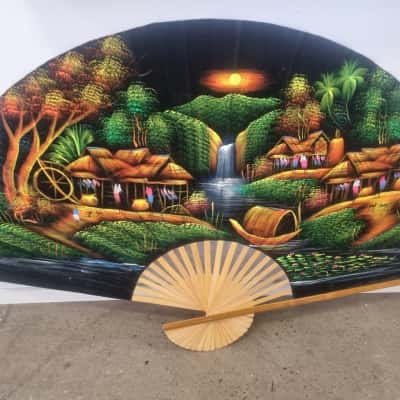 Large Hand Painted Folding Fan