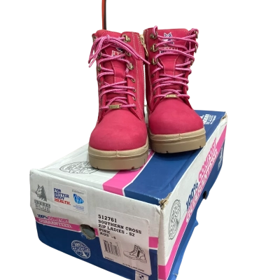 Steel Blue Womens Size 6 Pink Southern Cross Zip Work Boots