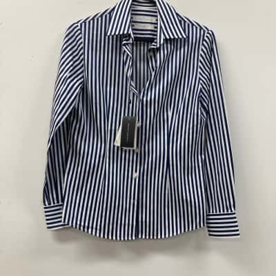 Rhodes & Beckett  Striped Navy / White Size 8 Blouse 