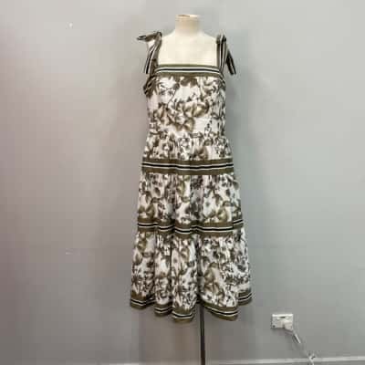 City Chic Womens  Size 18 Maxi Dress Black  / Khaki / White 