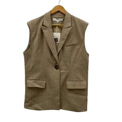 Curaae Women's Size L Blazer Sleeveless Beige RRP$259
