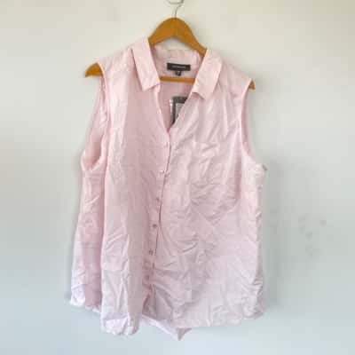 Autograph Soft Pink Wanderlust Sleeveless Notch Neck Shirt  Size 20 
