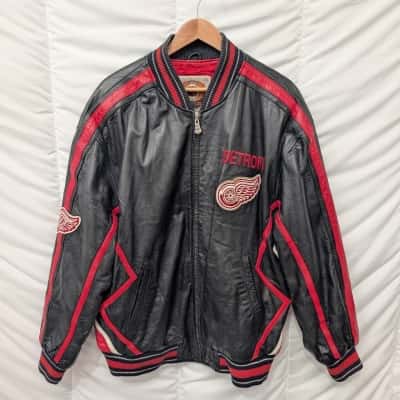 Vintage NHL Detroit Red Wings Mens  Leather Jacket - Size XL