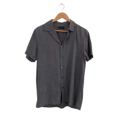 Academy Brand Mens  Size M Short Sleeve Shirt Grey 