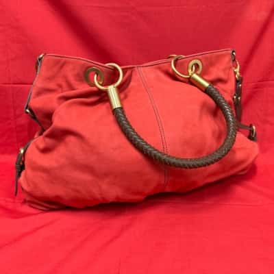 London Fog Red Leather Shoulder Bag