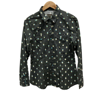 Roper Mens Size S Checked Shirt Black 