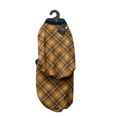 2 pcs Frank Barker Velvet Lined Orange Plaid Coat Large