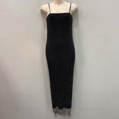 Forever New Womens  Slinky Meshed Diamonte Size S / XS  Black 