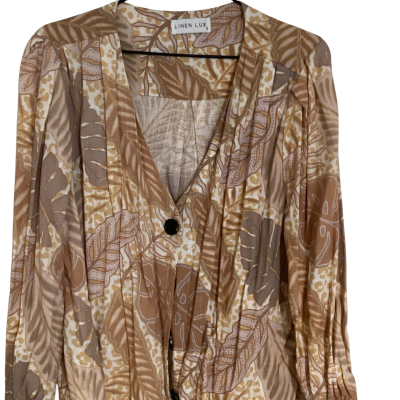 Linen cardigan jacket, Size 8 ,Cream / Mustard / Nude / Pink  