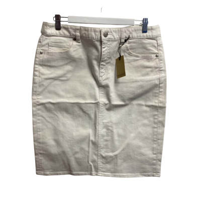 Sportscraft Womens  Size 10 Denim Midi Skirt White 