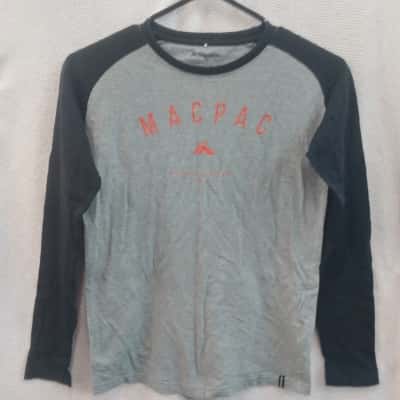 Macpac Kids  Size 12  Long Sleeve Top  Black  / Grey 