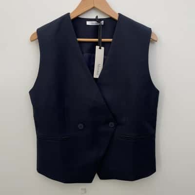 Morrison Womens  Size 2 Santino Vest - Navy Blue Wool Blend- NEW with Tags