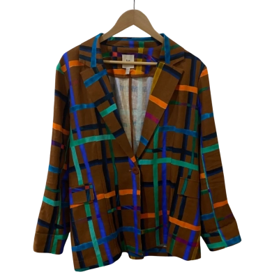 ELK Womens  Size 10 Blazer Brown / Multicoloured 