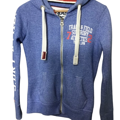 Superdry Womens Zip up Hoodie Size XS Blue 