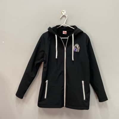 AFL Collingwood FC Mens  Size S Hooded Supporter Jacket Black  / White 