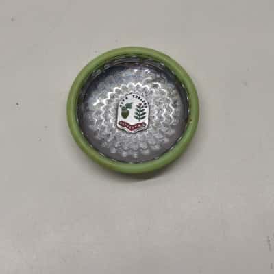 Vintage Motueka NZ Hops Tobacco Souvenir Small Dish Coaster Green Bakelite