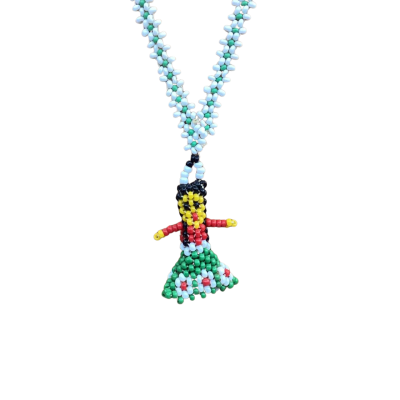 Vintage Womens Beaded Necklace Multicoloured Lady