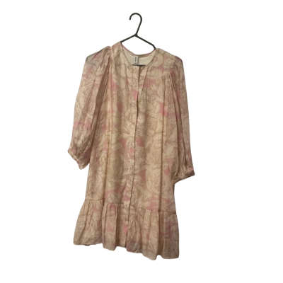 Womens Adorne Size 10 Long Sleeve Dress Cream / Pink  