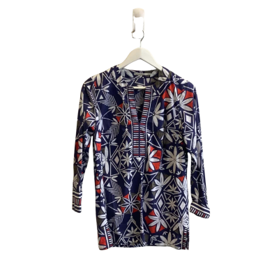 Jane Lamerton Womens  Size 10 Long Sleeve Top Floral Blue 