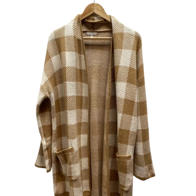 Grace Hill Womens Size M Brown / Pattern  Cardigan/ White 