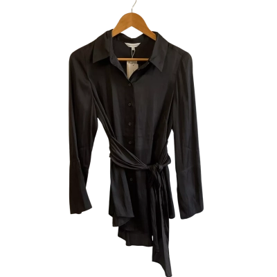 BNWT  &tags“Veronica Maine” Womens  long sleeve shirt-Size 8 Black  