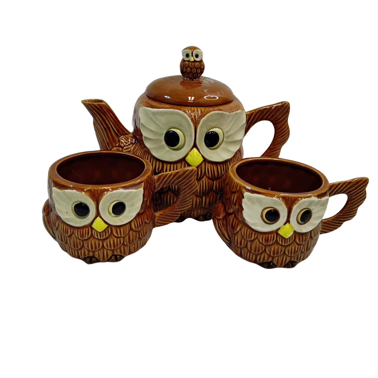 Vintage Tea for Two Owl Teapot And Cups